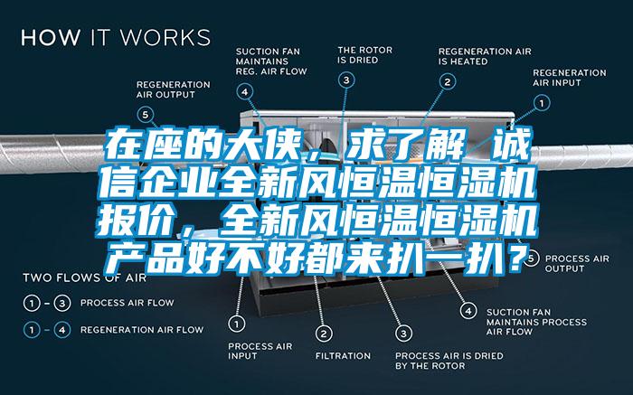 在座的大俠，求了解 誠信企業全新風恒溫恒濕機報價，全新風恒溫恒濕機產品好不好都來扒一扒？